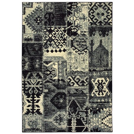 Oriental Weavers 9 ft. 10 in. x 12 ft. 10 in. Luna Casual Area Rug, Black L1804K300390ST